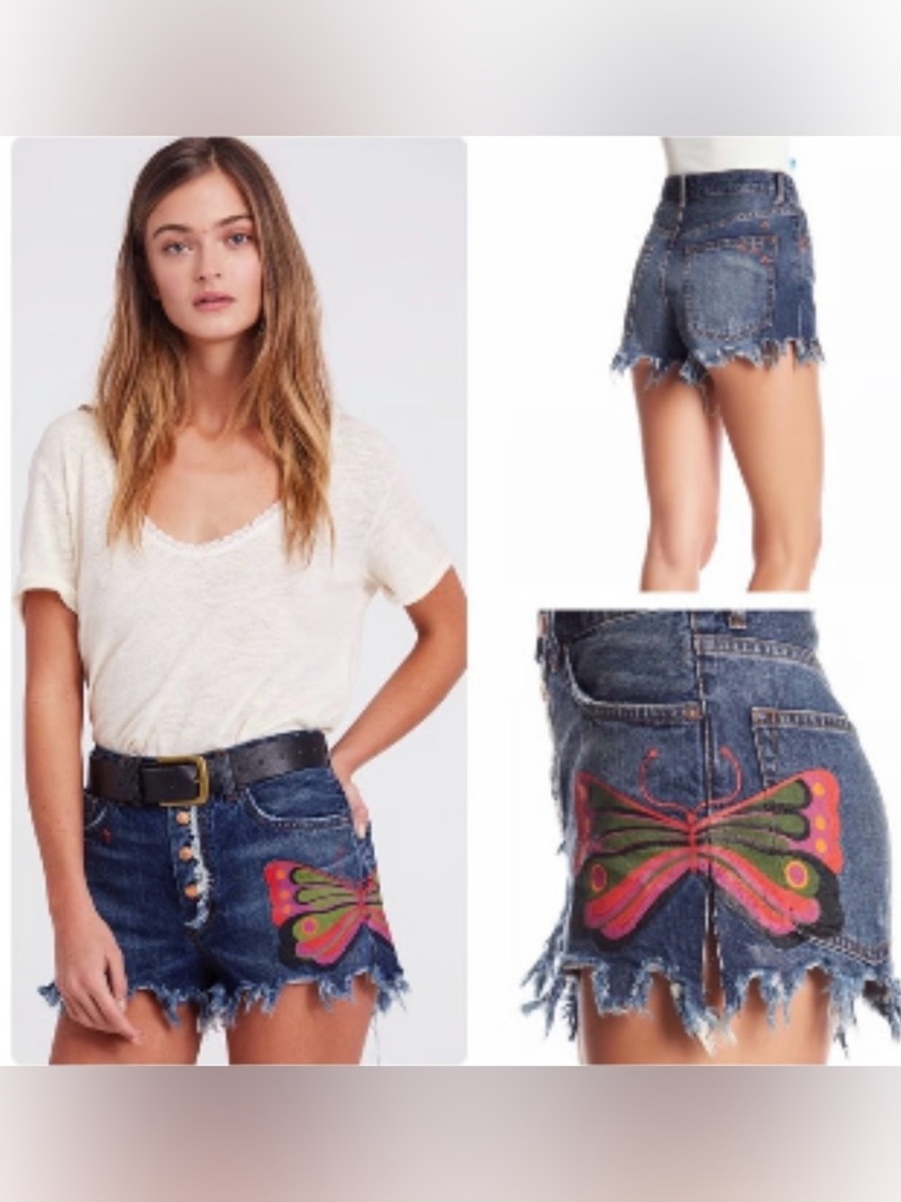 We The Free Fields Of Sun Denim Shorts Size 29